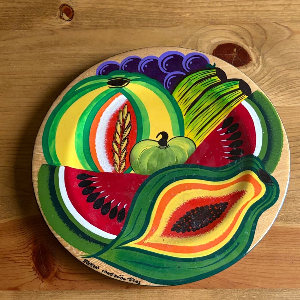 Colorful Fruit Design Plate